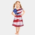 thumbnail image 2 of IROINNID Girls Summer Clothes Dress Independence Day Cute Short Sleeve Star Print Dress Outfits 5T, 2 of 5