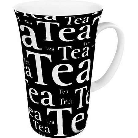 UPC 097031181402 product image for Konitz 4410100314 Set of 4 Mega Mugs Tea Writing on Black | upcitemdb.com
