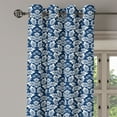 thumbnail image 3 of Ambesonne Damask Grommet Curtain, Antique Baroque Curves, 50" x 54", Dark Petrol Blue White, 3 of 6