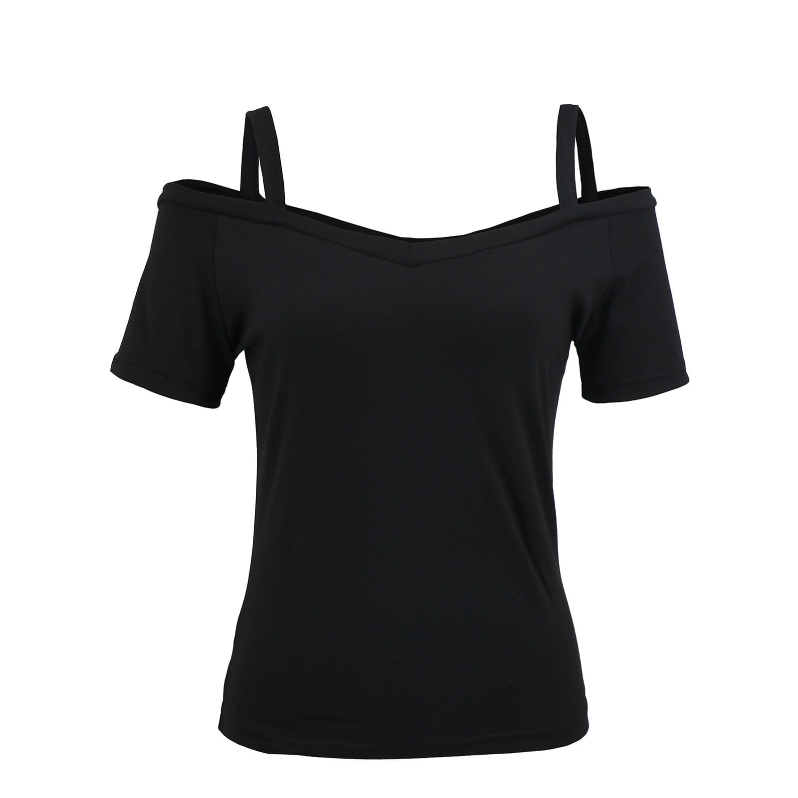 Jerdar Women's Asymmetrical One Shoulder Strap Cold Shoulder Top
