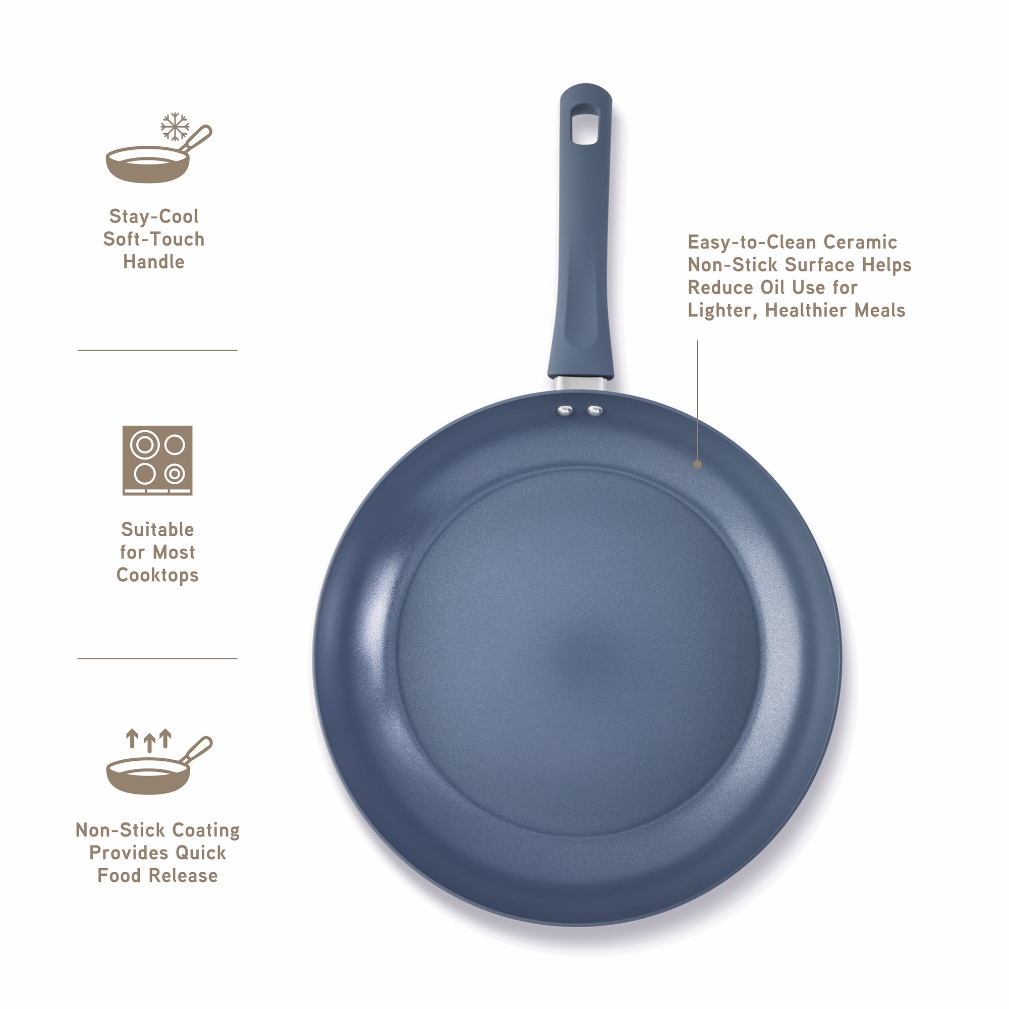 Elements by Thyme & Table 12-Inch Ceramic Non-Stick Fry Pan photo 4
