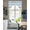 thumbnail image 5 of Blue White Stripe Kitchen Curtains Swag Valance for Windows/Bathroom/Cafe, Modern Abstract Geometric Stripes Rod Pocket Drape Panel Swag Curtain Valance for Bedroom/Living Room 55''x36'', 5 of 6