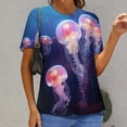 thumbnail image 6 of Jellyfish Ocean Style Women's T-Shirt Short Sleeve T Shirts Tops Tee Ladies Loose T, 6 of 6
