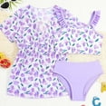 thumbnail image 2 of RUTAYY Girls Swimwear Set Floral Print Adjustable Straps Beach Vacation Outfit For Toddlers Age 3 7 Summer Casual Playwear With Matching Cover Up Pool Bohemian Beachwear, 5-6 Years, 2 of 7