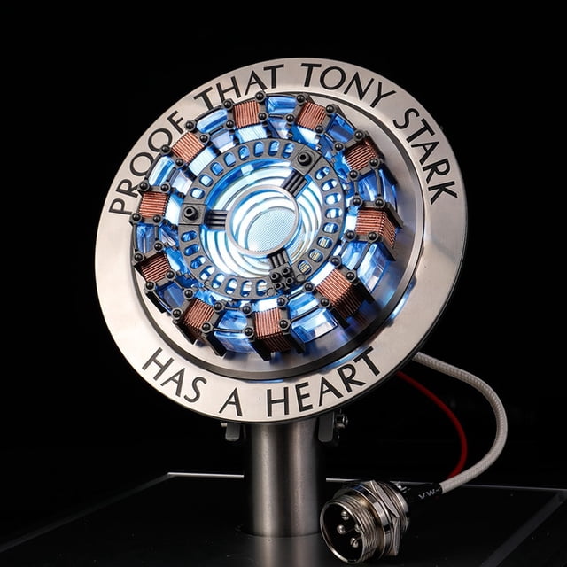 Avenger Iron Man Chest Arc Reactor Model Statue High Tech Can Light Reactor Figure Proof That Tony Stark Has A Heart OrnamentsMK1(Plug in use) He Qiyong unisex