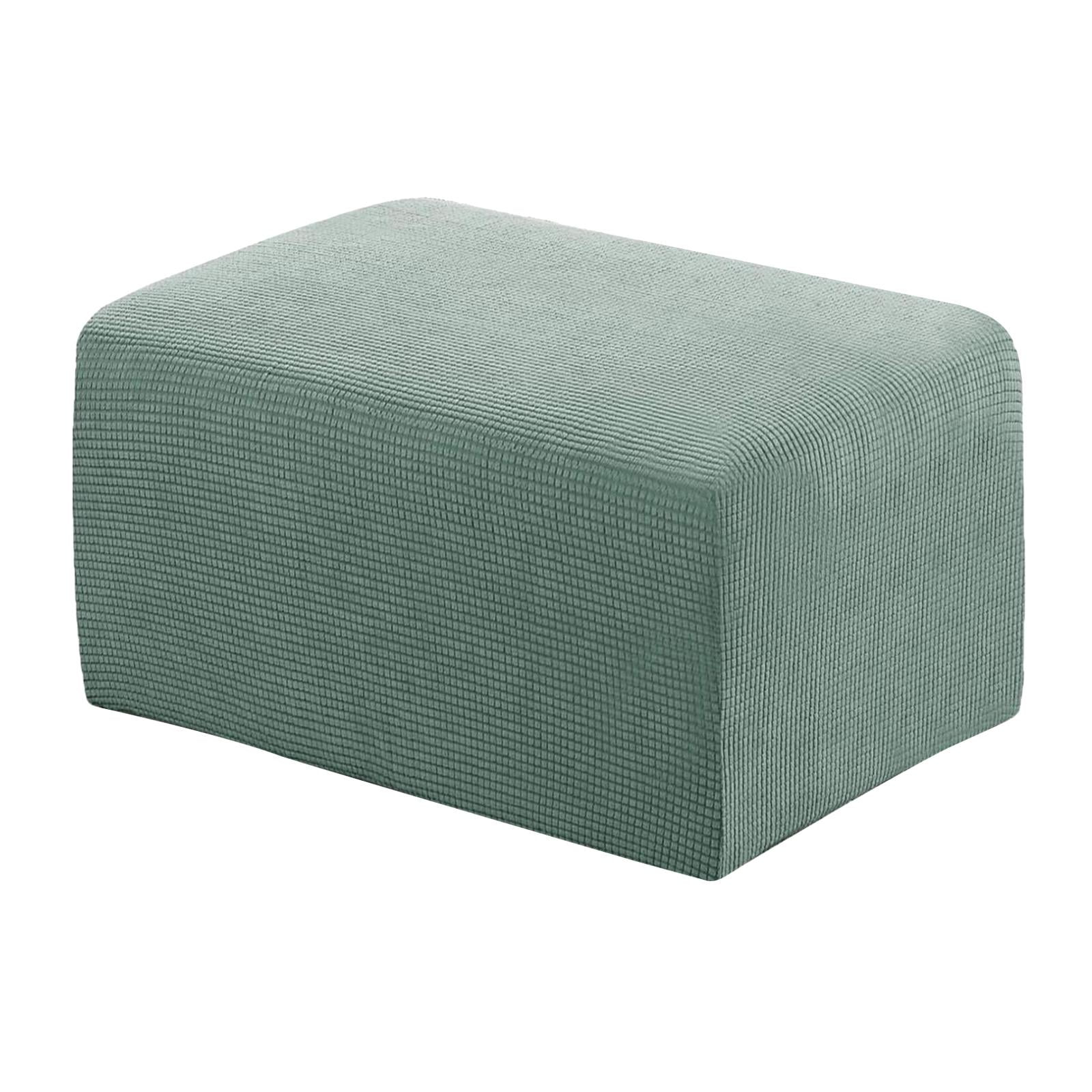 Stretch Elastic Jacquard Ottoman Pouf Cover Foot Rest Stool Slipcover Coffee 