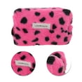 thumbnail image 4 of Unique Bargains 1 Pc Leopard Plush Drawstring Makeup Bag for Vacation Business Travel Plush Rose Red, 4 of 6