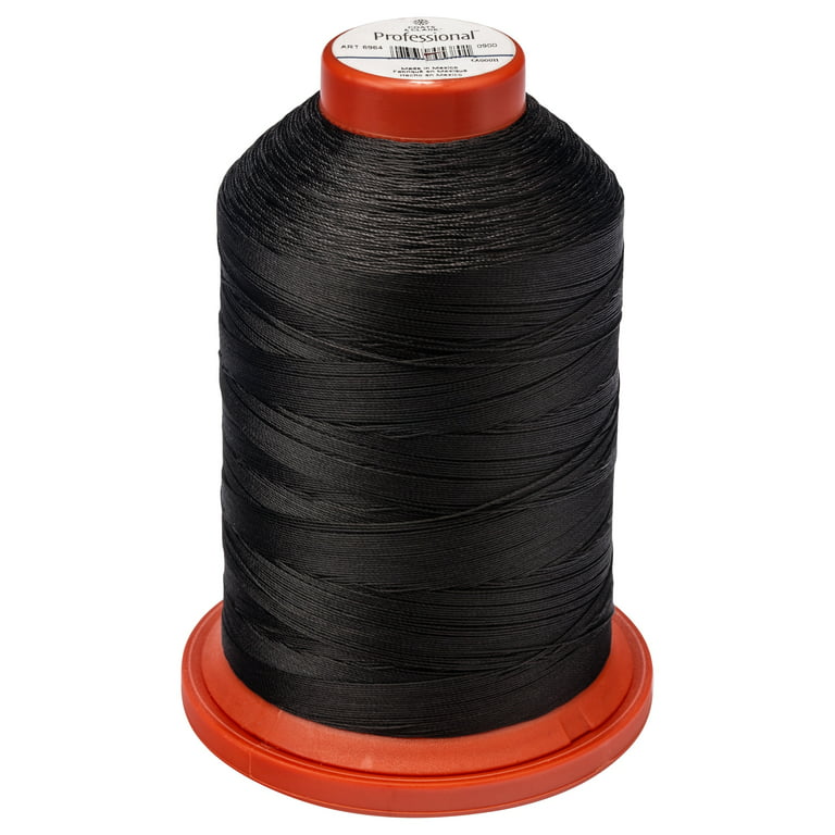 Spool of Black Nylon Thread. a Small Part of the Thread from the