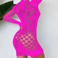 thumbnail image 4 of Levmjia Women Fishnet Mini Dress Long Sleeve Sheer Hollow Out Solid Color Tight Bodycon Lingerie Spring Summer Home Sleep Breathable Stretchy Club Night Party, 4 of 4