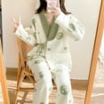 thumbnail image 4 of Conjunto de pijama de dos piezas de algodón para madre, ropa de maternidad para amamantar, cómoda, gruesa, para Otoño e Invierno, 4 of 5