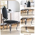 thumbnail image 5 of Luxury Dining Chairs Set of 2, Oval Back PU Upholstered Chairs with Stainless Steel Cabriole Legs, Dining Chairs for Kitchen, Living Room, Office, 5 of 6