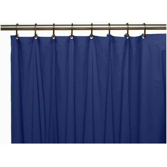 Magnetized Shower Curtain 3 Gauge Magnetized Bottom Liner 70" x 72" Navy Blue