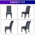 thumbnail image 4 of Stretch Chair Covers for Dining Room Set of 6, Removable Washable Dining Room Chair Covers, Dining Chair Slipcovers Seat Protector, Great Home Decor and Banquet Upholstery (Gray, 6 Pack), 4 of 7