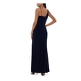 thumbnail image 2 of XSCAPE Womens Navy Stretch Slitted Zippered Straps One Wide One Spaghetti Sleeveless Asymmetrical Neckline Full-Length Formal Gown Dress 12, 2 of 4