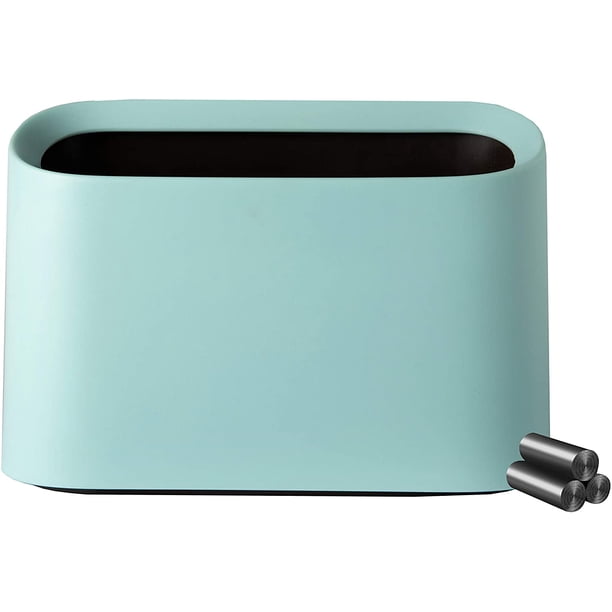 Mini cesto de basura para encimera, soporte para maquillaje, tocador, baño, cocina, coche, escritorio, oficina, con 40 bolsas de plástico Adepaton WMZL-2157-2