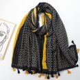thumbnail image 1 of Bufanda de mujer, Amarillo mostaza, Negro, Idea de regalo para mujer, 1 of 5