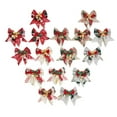 thumbnail image 6 of Farfi Bell Leaves Decor Christmas Themed Print Christmas Bow Xmas Tree Wreath Mini Bowkont Pendant Party Supplies (Type H,One Size), 6 of 13
