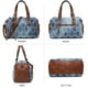 thumbnail image 2 of Bolso tipo barril Dasein para mujer, piel vegana suave, color azul vaquero, 2 of 6