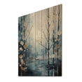 thumbnail image 2 of Designart "Winter Moonrise Birch Woods IV" Floral Print on Natural Pine Wood, 2 of 5