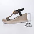 thumbnail image 6 of Dakaela Platform Wedge Sandals Womens 2026 Wide Width Bohemian Dressy Summer Shoes Rhinestone Slip on Walking Sandal Size 6-10 Black, 6 of 8