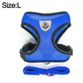 thumbnail image 2 of Correa para perro gato y cuero para caminar, estilo chaleco con cuerda de tracción transpirable (azul), 2 of 6
