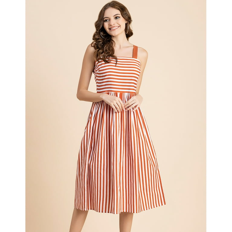 Cotton fit and flare summer dresses discount