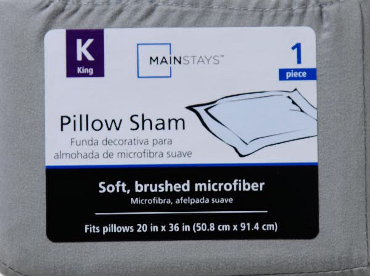 Mainstays Soft Microfiber Solid Colored Pillow Sham, 1 Each - image 2 of 2