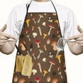 thumbnail image 2 of Colorful Mushroom Group Brown Pattern Apron-Garden Aprons for Women with Pockets-Cotton Linen Waterproof Kitchen Cooking Gardening Aprons Adjustable for Kitchen,Cooking,BBQ and Salon 33x27 Inch, 2 of 7