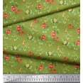 thumbnail image 2 of Soimoi Green polyester Crepe Fabric Leaves & Peony Floral Print Fabric by the Yard 52 Inch Wide, 2 of 3