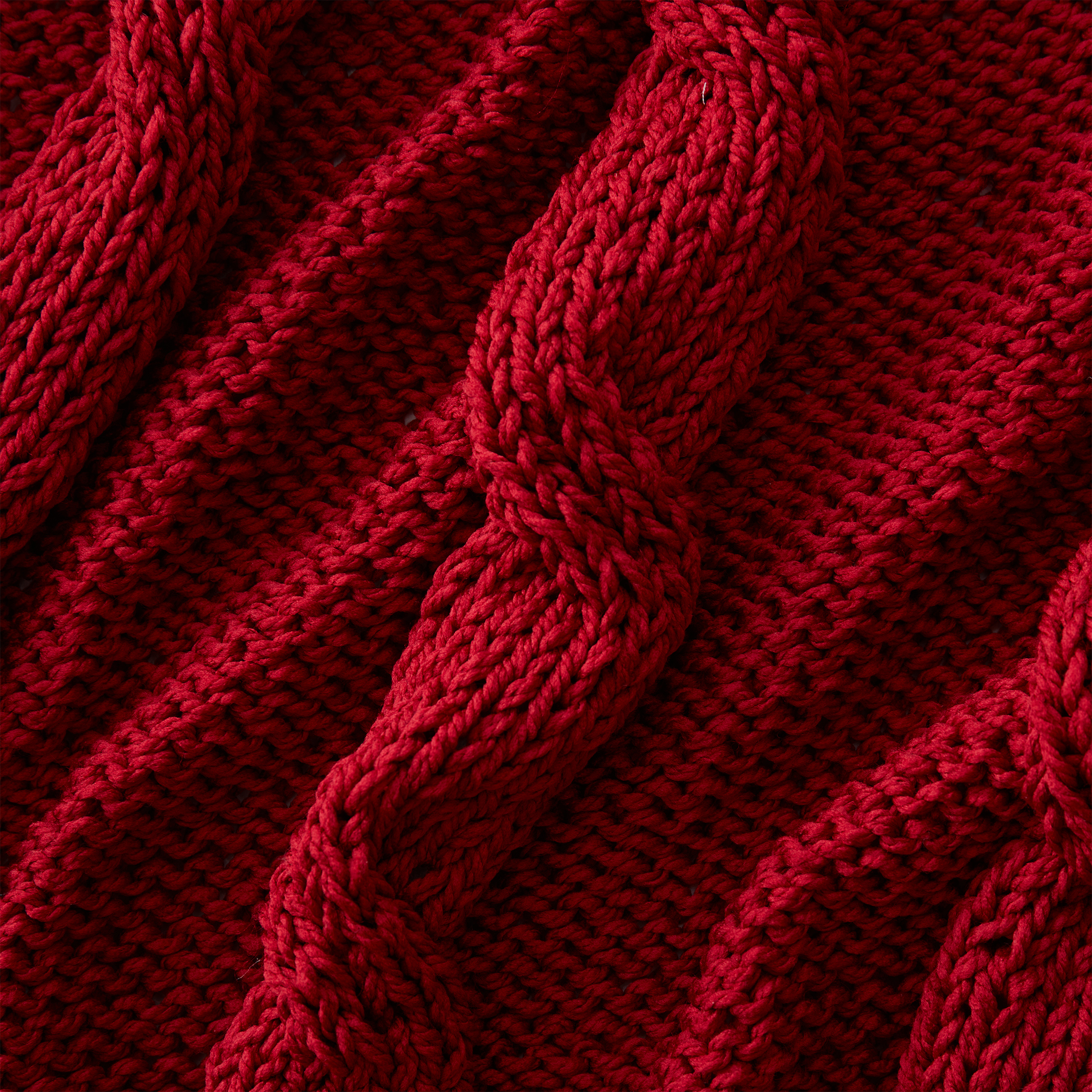 My Texas House Willow Cable Knit Cotton Throw Blanket, Red, Standard Throw - image 2 of 5