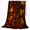 thumbnail image 2 of Rustic Winter Hearth Christmas Cat Sleeping By Fireplace, Festive Pet Portrait Pattern, Warm Flannel Blanket for Living Room and Bedroom, Cat Lovers Christmas Gift, Pet Lover Home Decor, 2 of 9