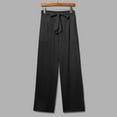 thumbnail image 6 of Women Casual Pants Womens Cargo Pants Daily Elastic Strap Waist Workout Solid Long Pants Casual Wide Leg Pants Women Black XXXXXL, 6 of 7