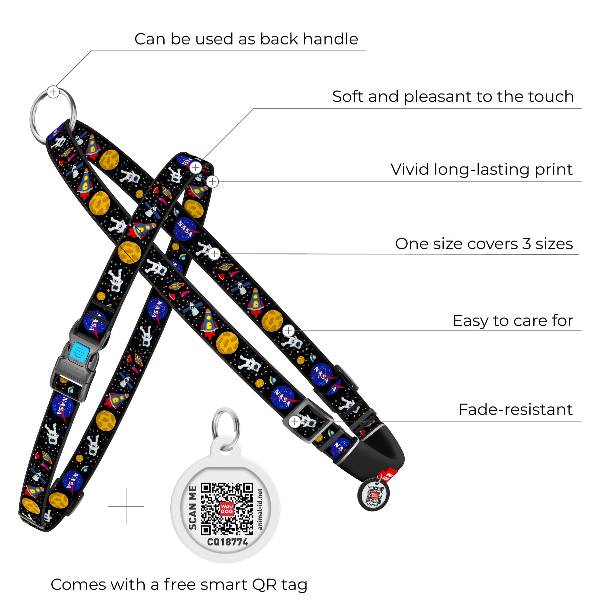 WAUDOG Nylon Overhead Harness with Unique Design | Reflective & Quick Fit Dog Vest Harness for Small Medium and Large Dogs | Adjustable Gentle Comfortable Control for Easy Dog Walking - Avocado