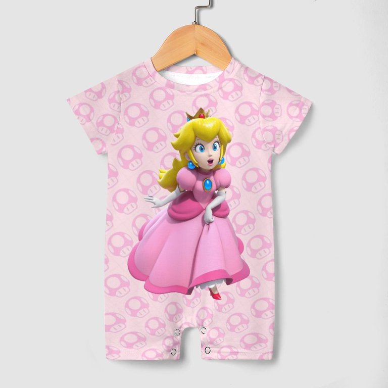 Princess Peach Super Mario Princess Peach Baby Boy Girl Romper Short Sleeve  Cotton Bodysuit Outfits Jumpsuit Summer One Piece Clothes - Walmart.com