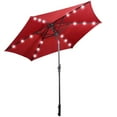 thumbnail image 1 of Patiojoy 9' Outdoor Patio Umbrella Offset w/LED Light Burgundy No Base, 1 of 8