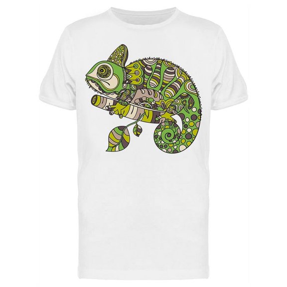 Hand Drawn Chameleon Art T-Shirt Men -Image by Shutterstock, Male 3X-Large