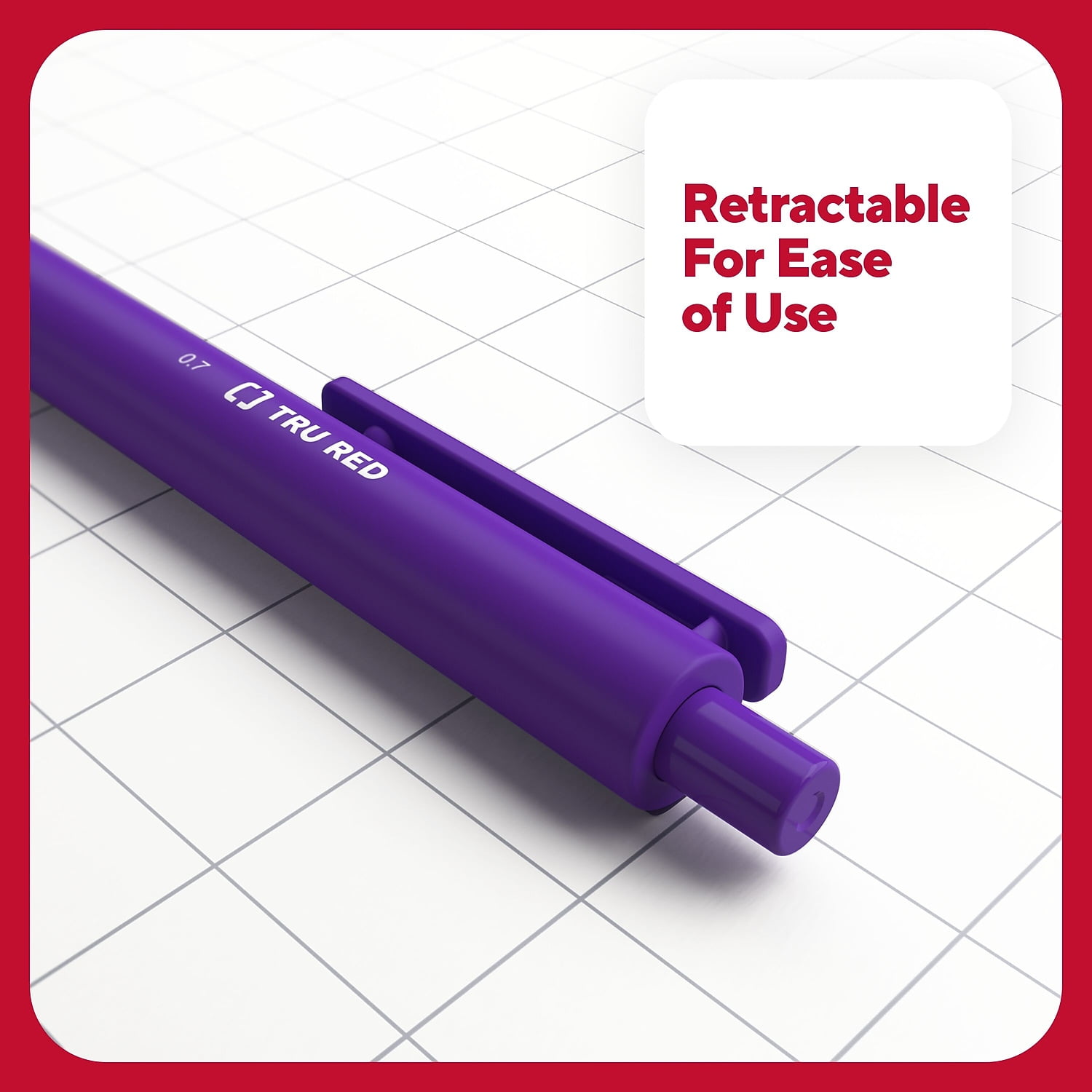 TRU RED Retractable Quick Dry Gel Pens, Med Point 0.7mm, Advanced