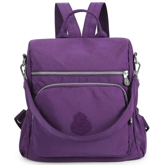 Deago Small Nylon Travel Backpack Purse Waterproof Shoulder Bag Casual Lightweight Daypack for Women (Purple)
