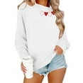 thumbnail image 4 of BLVB Valentines Day Sweatshirt for Women Love Heart Long Sleeve Shirts Casual Crewneck Loose Valentine Pullover Tops Gifts for Ladies, 4 of 7