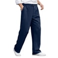 thumbnail image 5 of Mifsaly Wide Leg Dress Pants Men Pleated Button Front Business Casual Trousers Comfortable Office Work Pant with Pockets S, 5 of 9