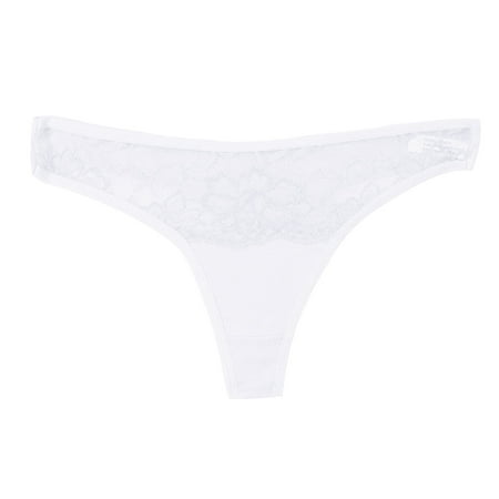

dmqupv Womens Panties Lace Thong Cotton Low Crotch Underwear Waist Hollow Women s White XL