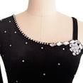 thumbnail image 5 of LIUHUO Custom Single Shoulder Long Sleeve Figure Skating Dress Girls Ladies Black Velvet Spandex Splicing Diamond Embellishments Irregular Skirt, 5 of 8