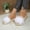 White, variant on Women Fluffy Feather Pom Pom Wedge Flatform Open Toe Slide Sandals White 9