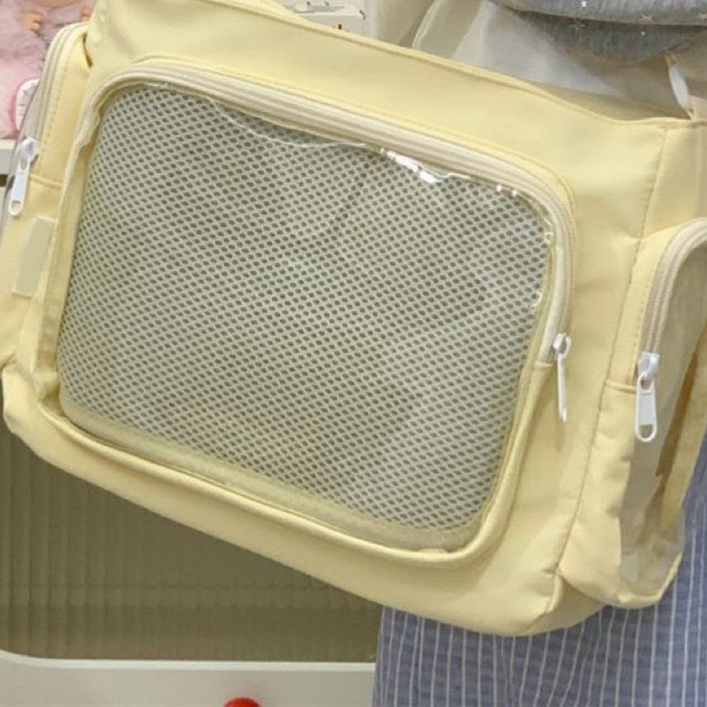 Hzzsbu Large Ita Messenger Bag Transparent Pin Display Crossbody