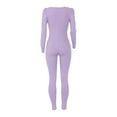 Bluecatlala Jumpsuits for Women Sexy Solid Color Square Neck Ribbed