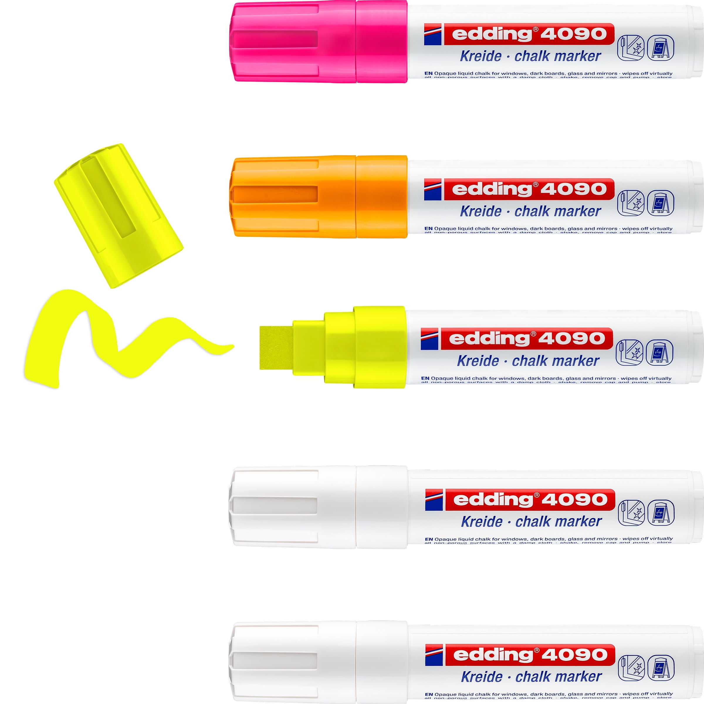 edding 4090 Jumbo Chalk Marker Set, 5-Colors