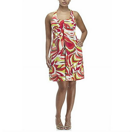 Metro7 - Women's Plus Print Halter Dress