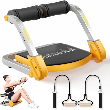 Black & Orange Abdominal Trainer with 4 Adjustable Resistance Levels