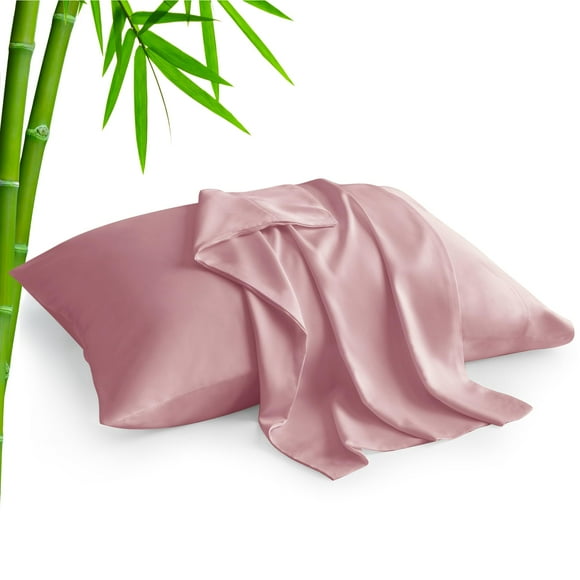 Set de 2 fundas de almohada BEDELITE de bambú rayón, tamaño estándar