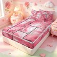 thumbnail image 2 of meiyoeat Pink Marble Patchwork Art Zipper Twin Comforter Sets with Fitted Sheet and 2 Pillowcases,Abstract Geometric Print Zipper Bedding Set,Pink Reversible,4-Piece, 2 of 7